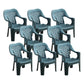 Contemporary Chair Dining Arm Chair for Kitchen with Plastic Legs Dark Blue 8 Piece Set Clearhalo 'Dining Chairs' 'Dining Tables & Seating' 'dining_chair' 'furn' 'furn_dining_chair' 'Furniture' 'furniture_dining_chair' 'Kitchen & Dining Furniture' 4928433