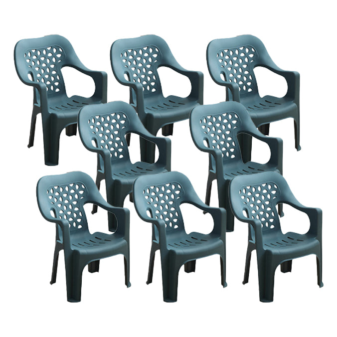 Contemporary Chair Dining Arm Chair for Kitchen with Plastic Legs Dark Blue 8 Piece Set Clearhalo 'Dining Chairs' 'Dining Tables & Seating' 'dining_chair' 'furn' 'furn_dining_chair' 'Furniture' 'furniture_dining_chair' 'Kitchen & Dining Furniture' 4928433