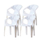 Contemporary Chairs Dining Arm Chair for Kitchen with Plastic Legs White Set of 4 Clearhalo 'Dining Chairs' 'Dining Tables & Seating' 'dining_chair' 'Furniture' 'furniture_dining_chair' 'Kitchen & Dining Furniture' 4928441