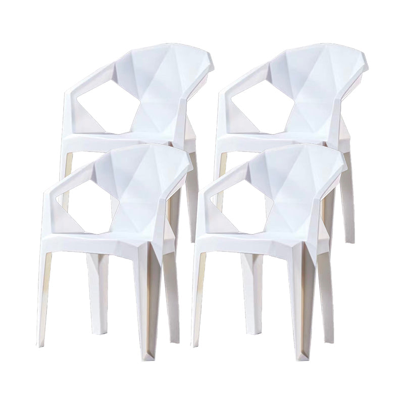 Contemporary Chairs Dining Arm Chair for Kitchen with Plastic Legs White Set of 4 Clearhalo 'Dining Chairs' 'Dining Tables & Seating' 'dining_chair' 'Furniture' 'furniture_dining_chair' 'Kitchen & Dining Furniture' 4928441