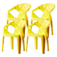 Contemporary Chairs Dining Arm Chair for Kitchen with Plastic Legs Yellow Set of 4 Clearhalo 'Dining Chairs' 'Dining Tables & Seating' 'dining_chair' 'Furniture' 'furniture_dining_chair' 'Kitchen & Dining Furniture' 4928444