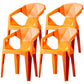 Contemporary Chairs Dining Arm Chair for Kitchen with Plastic Legs Orange Set of 4 Clearhalo 'Dining Chairs' 'Dining Tables & Seating' 'dining_chair' 'Furniture' 'furniture_dining_chair' 'Kitchen & Dining Furniture' 4928447