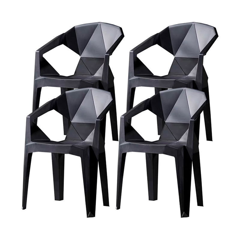 Contemporary Chairs Dining Arm Chair for Kitchen with Plastic Legs Black Set of 4 Clearhalo 'Dining Chairs' 'Dining Tables & Seating' 'dining_chair' 'Furniture' 'furniture_dining_chair' 'Kitchen & Dining Furniture' 4928449