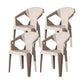 Contemporary Chairs Dining Arm Chair for Kitchen with Plastic Legs Khaki Set of 4 Clearhalo 'Dining Chairs' 'Dining Tables & Seating' 'dining_chair' 'Furniture' 'furniture_dining_chair' 'Kitchen & Dining Furniture' 4928450