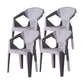 Contemporary Chairs Dining Arm Chair for Kitchen with Plastic Legs Grey Set of 4 Clearhalo 'Dining Chairs' 'Dining Tables & Seating' 'dining_chair' 'Furniture' 'furniture_dining_chair' 'Kitchen & Dining Furniture' 4928454