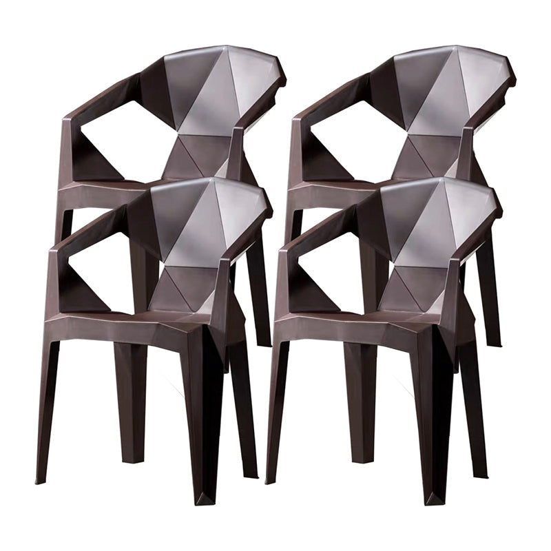 Contemporary Chairs Dining Arm Chair for Kitchen with Plastic Legs Coffee Set of 4 Clearhalo 'Dining Chairs' 'Dining Tables & Seating' 'dining_chair' 'Furniture' 'furniture_dining_chair' 'Kitchen & Dining Furniture' 4928456
