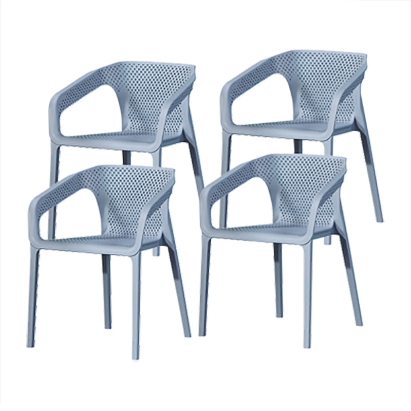 Nordic Chairs Dining Arm Chair for Kitchen with Plastic Legs Gray Blue 4 Piece Set Clearhalo 'Dining Chairs' 'Dining Tables & Seating' 'dining_chair' 'furn' 'furn_dining_chair' 'Furniture' 'furniture_dining_chair' 'Kitchen & Dining Furniture' 4928460