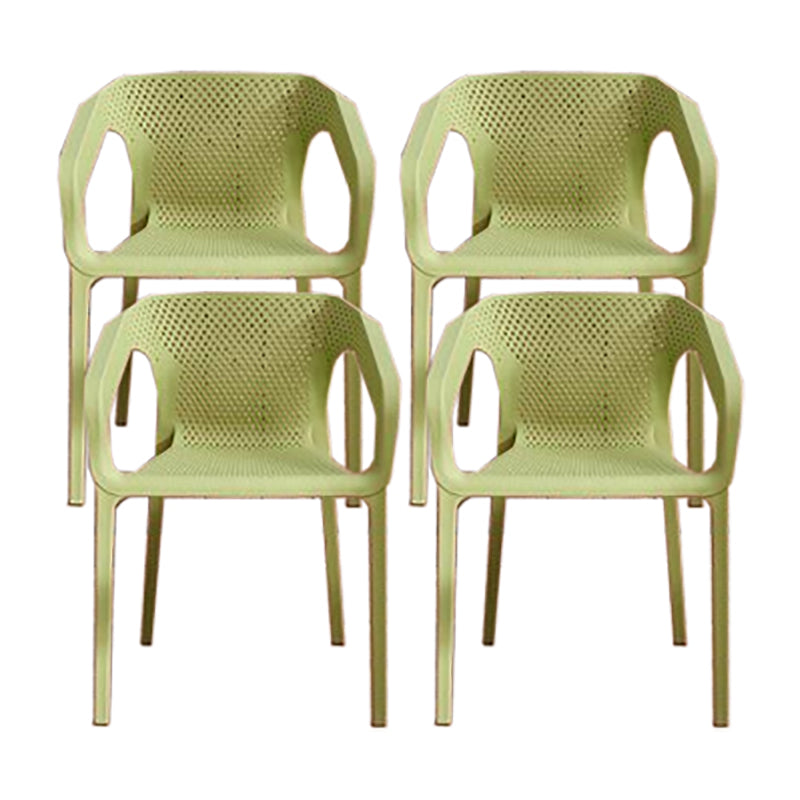 Nordic Chairs Dining Arm Chair for Kitchen with Plastic Legs Light Green 4 Piece Set Clearhalo 'Dining Chairs' 'Dining Tables & Seating' 'dining_chair' 'furn' 'furn_dining_chair' 'Furniture' 'furniture_dining_chair' 'Kitchen & Dining Furniture' 4928464