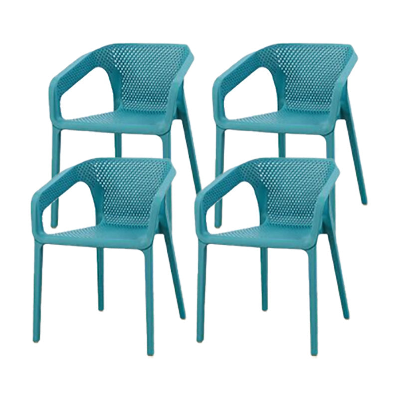 Nordic Chairs Dining Arm Chair for Kitchen with Plastic Legs Dark Blue 4 Piece Set Clearhalo 'Dining Chairs' 'Dining Tables & Seating' 'dining_chair' 'furn' 'furn_dining_chair' 'Furniture' 'furniture_dining_chair' 'Kitchen & Dining Furniture' 4928467
