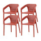 Nordic Chairs Dining Arm Chair for Kitchen with Plastic Legs Burgundy 4 Piece Set Clearhalo 'Dining Chairs' 'Dining Tables & Seating' 'dining_chair' 'furn' 'furn_dining_chair' 'Furniture' 'furniture_dining_chair' 'Kitchen & Dining Furniture' 4928471