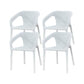 Nordic Chairs Dining Arm Chair for Kitchen with Plastic Legs White 4 Piece Set Clearhalo 'Dining Chairs' 'Dining Tables & Seating' 'dining_chair' 'furn' 'furn_dining_chair' 'Furniture' 'furniture_dining_chair' 'Kitchen & Dining Furniture' 4928477