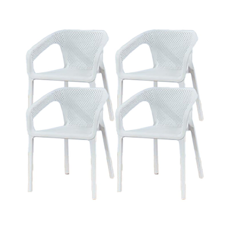 Nordic Chairs Dining Arm Chair for Kitchen with Plastic Legs White 4 Piece Set Clearhalo 'Dining Chairs' 'Dining Tables & Seating' 'dining_chair' 'furn' 'furn_dining_chair' 'Furniture' 'furniture_dining_chair' 'Kitchen & Dining Furniture' 4928477