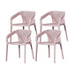 Nordic Chairs Dining Arm Chair for Kitchen with Plastic Legs Pink 4 Piece Set Clearhalo 'Dining Chairs' 'Dining Tables & Seating' 'dining_chair' 'furn' 'furn_dining_chair' 'Furniture' 'furniture_dining_chair' 'Kitchen & Dining Furniture' 4928481