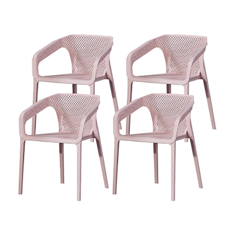 Nordic Chairs Dining Arm Chair for Kitchen with Plastic Legs Pink 4 Piece Set Clearhalo 'Dining Chairs' 'Dining Tables & Seating' 'dining_chair' 'furn' 'furn_dining_chair' 'Furniture' 'furniture_dining_chair' 'Kitchen & Dining Furniture' 4928481