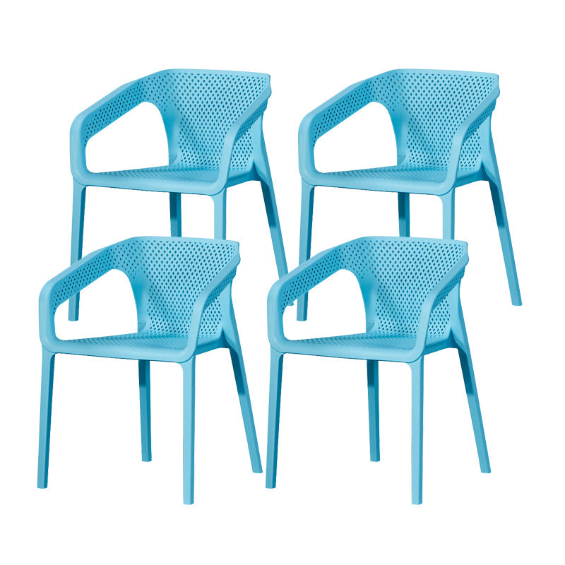 Nordic Chairs Dining Arm Chair for Kitchen with Plastic Legs Light Blue 4 Piece Set Clearhalo 'Dining Chairs' 'Dining Tables & Seating' 'dining_chair' 'furn' 'furn_dining_chair' 'Furniture' 'furniture_dining_chair' 'Kitchen & Dining Furniture' 4928483
