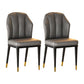 Nordic Chairs Dining Armless Chair for Kitchen with Metal Legs Dark Gray 2 Piece Set Brass Gold Clearhalo 'Dining Chairs' 'Dining Tables & Seating' 'dining_chair' 'furn' 'furn_dining_chair' 'Furniture' 'furniture_dining_chair' 'Kitchen & Dining Furniture' 4928489