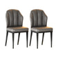 Nordic Chairs Dining Armless Chair for Kitchen with Metal Legs Dark Gray 2 Piece Set Black Clearhalo 'Dining Chairs' 'Dining Tables & Seating' 'dining_chair' 'furn' 'furn_dining_chair' 'Furniture' 'furniture_dining_chair' 'Kitchen & Dining Furniture' 4928495