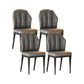 Nordic Chairs Dining Armless Chair for Kitchen with Metal Legs Dark Gray 4 Piece Set Black Clearhalo 'Dining Chairs' 'Dining Tables & Seating' 'dining_chair' 'furn' 'furn_dining_chair' 'Furniture' 'furniture_dining_chair' 'Kitchen & Dining Furniture' 4928497