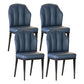 Nordic Chairs Dining Armless Chair for Kitchen with Metal Legs Dark Blue 4 Piece Set Black Clearhalo 'Dining Chairs' 'Dining Tables & Seating' 'dining_chair' 'furn' 'furn_dining_chair' 'Furniture' 'furniture_dining_chair' 'Kitchen & Dining Furniture' 4928512