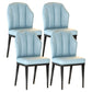 Nordic Chairs Dining Armless Chair for Kitchen with Metal Legs Light Blue 4 Piece Set Black Clearhalo 'Dining Chairs' 'Dining Tables & Seating' 'dining_chair' 'furn' 'furn_dining_chair' 'Furniture' 'furniture_dining_chair' 'Kitchen & Dining Furniture' 4928530