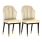 Nordic Chairs Dining Armless Chair for Kitchen with Metal Legs Off-White 2 Piece Set Brass Gold Clearhalo 'Dining Chairs' 'Dining Tables & Seating' 'dining_chair' 'furn' 'furn_dining_chair' 'Furniture' 'furniture_dining_chair' 'Kitchen & Dining Furniture' 4928532