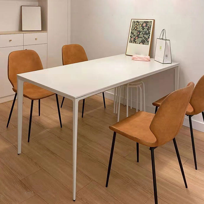 Contemporary Armless Solid Back Chair for Home Leather Dining Side Chairs Clearhalo 'Dining Chairs' 'Dining Tables & Seating' 'dining_chair' 'furn' 'furn_dining_chair' 'Furniture' 'furniture_dining_chair' 'Kitchen & Dining Furniture' 4928545