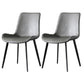 Contemporary Armless Solid Back Chair for Home Leather Dining Side Chairs Grey 2 Piece Set Clearhalo 'Dining Chairs' 'Dining Tables & Seating' 'dining_chair' 'furn' 'furn_dining_chair' 'Furniture' 'furniture_dining_chair' 'Kitchen & Dining Furniture' 4928546
