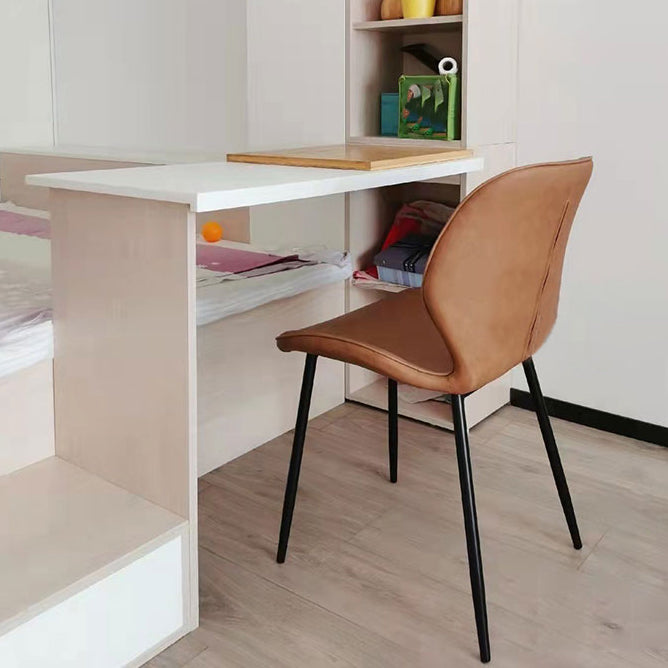 Contemporary Armless Solid Back Chair for Home Leather Dining Side Chairs Clearhalo 'Dining Chairs' 'Dining Tables & Seating' 'dining_chair' 'furn' 'furn_dining_chair' 'Furniture' 'furniture_dining_chair' 'Kitchen & Dining Furniture' 4928559