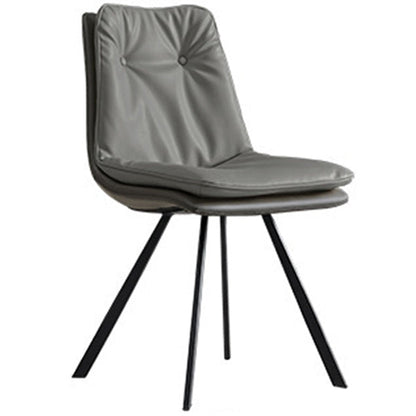 Contemporary Style Faux Leather Dining Chairs Armless Solid Back Chair Grey 1 Piece Clearhalo 'Dining Chairs' 'Dining Tables & Seating' 'dining_chair' 'furn' 'furn_dining_chair' 'Furniture' 'furniture_dining_chair' 'Kitchen & Dining Furniture' 4928566