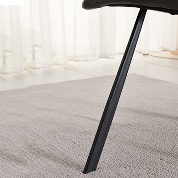 Contemporary Style Faux Leather Dining Chairs Armless Solid Back Chair Clearhalo 'Dining Chairs' 'Dining Tables & Seating' 'dining_chair' 'furn' 'furn_dining_chair' 'Furniture' 'furniture_dining_chair' 'Kitchen & Dining Furniture' 4928582