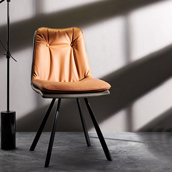 Contemporary Style Faux Leather Dining Chairs Armless Solid Back Chair Clearhalo 'Dining Chairs' 'Dining Tables & Seating' 'dining_chair' 'furn' 'furn_dining_chair' 'Furniture' 'furniture_dining_chair' 'Kitchen & Dining Furniture' 4928583