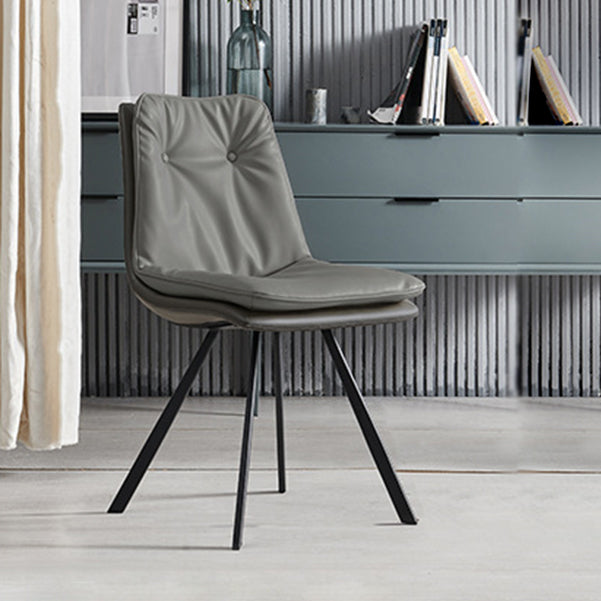 Contemporary Style Faux Leather Dining Chairs Armless Solid Back Chair Clearhalo 'Dining Chairs' 'Dining Tables & Seating' 'dining_chair' 'furn' 'furn_dining_chair' 'Furniture' 'furniture_dining_chair' 'Kitchen & Dining Furniture' 4928584