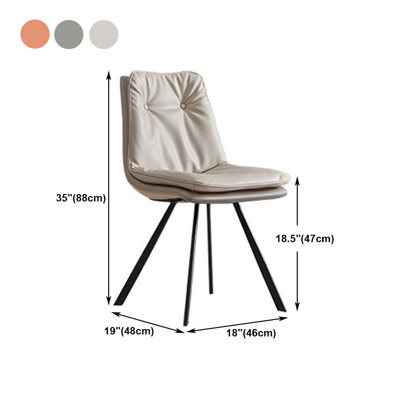 Contemporary Style Faux Leather Dining Chairs Armless Solid Back Chair Clearhalo 'Dining Chairs' 'Dining Tables & Seating' 'dining_chair' 'furn' 'furn_dining_chair' 'Furniture' 'furniture_dining_chair' 'Kitchen & Dining Furniture' 4928585