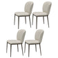 Contemporary Design Faux Leather Dining Chairs Solid Back Armless Dining Chair Off-White 4 Piece Set Clearhalo 'Dining Chairs' 'Dining Tables & Seating' 'dining_chair' 'furn' 'furn_dining_chair' 'Furniture' 'furniture_dining_chair' 'Kitchen & Dining Furniture' 4928612