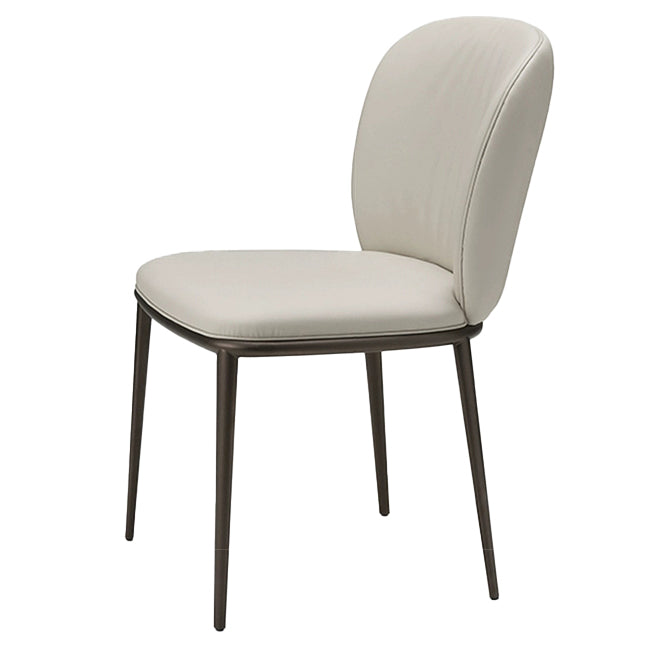 Contemporary Design Faux Leather Dining Chairs Solid Back Armless Dining Chair Off-White 1 Piece Clearhalo 'Dining Chairs' 'Dining Tables & Seating' 'dining_chair' 'furn' 'furn_dining_chair' 'Furniture' 'furniture_dining_chair' 'Kitchen & Dining Furniture' 4928615