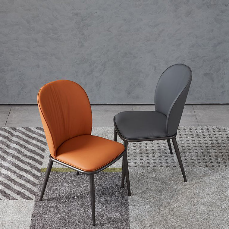 Contemporary Design Faux Leather Dining Chairs Solid Back Armless Dining Chair Clearhalo 'Dining Chairs' 'Dining Tables & Seating' 'dining_chair' 'furn' 'furn_dining_chair' 'Furniture' 'furniture_dining_chair' 'Kitchen & Dining Furniture' 4928616