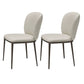 Contemporary Design Faux Leather Dining Chairs Solid Back Armless Dining Chair Off-White 2 Piece Set Clearhalo 'Dining Chairs' 'Dining Tables & Seating' 'dining_chair' 'furn' 'furn_dining_chair' 'Furniture' 'furniture_dining_chair' 'Kitchen & Dining Furniture' 4928621