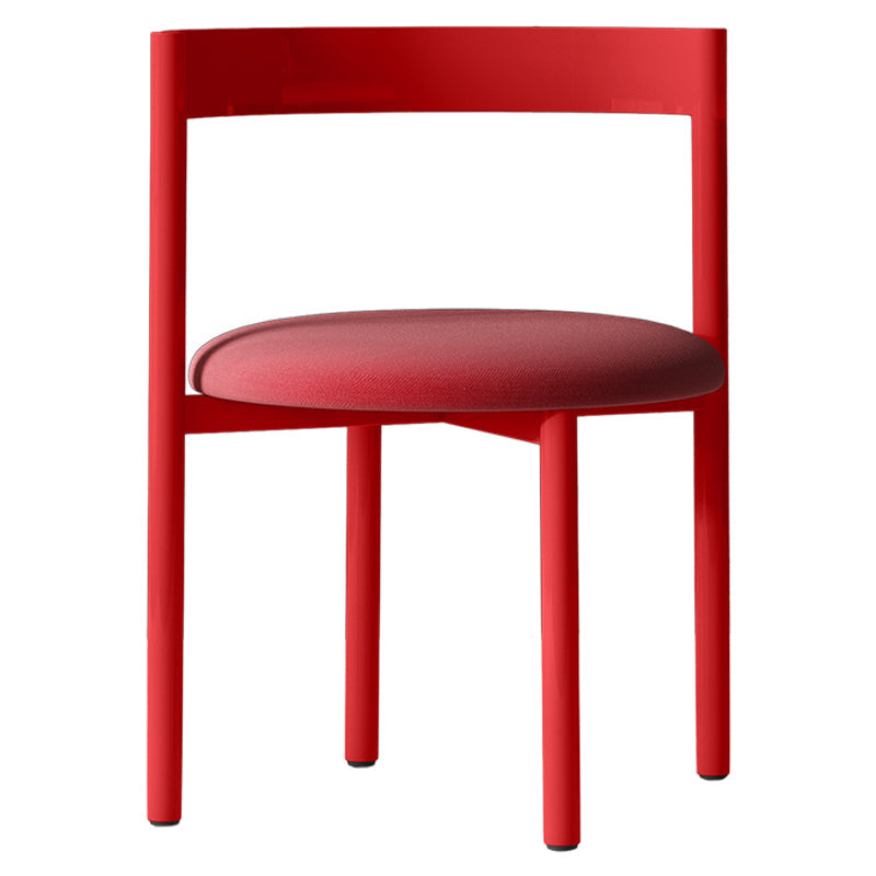 Contemporary Design Armless Open Back Chairs Faux Leather Side Chair Red 1 Piece Clearhalo 'Dining Chairs' 'Dining Tables & Seating' 'dining_chair' 'furn' 'furn_dining_chair' 'Furniture' 'furniture_dining_chair' 'Kitchen & Dining Furniture' 4928630