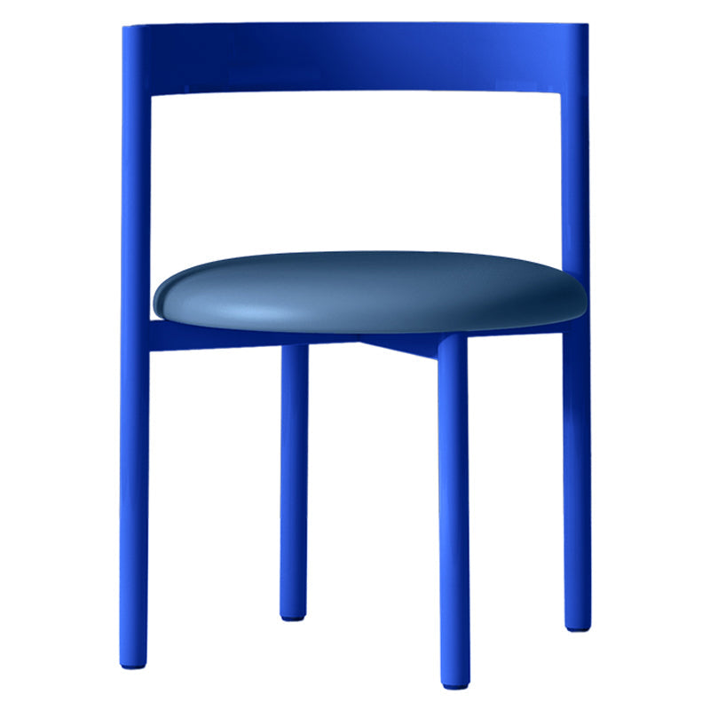Contemporary Design Armless Open Back Chairs Faux Leather Side Chair Blue 1 Piece Clearhalo 'Dining Chairs' 'Dining Tables & Seating' 'dining_chair' 'furn' 'furn_dining_chair' 'Furniture' 'furniture_dining_chair' 'Kitchen & Dining Furniture' 4928633