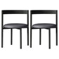 Contemporary Design Armless Open Back Chairs Faux Leather Side Chair Black 2 Piece Set Clearhalo 'Dining Chairs' 'Dining Tables & Seating' 'dining_chair' 'furn' 'furn_dining_chair' 'Furniture' 'furniture_dining_chair' 'Kitchen & Dining Furniture' 4928636