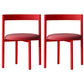 Contemporary Design Armless Open Back Chairs Faux Leather Side Chair Red 2 Piece Set Clearhalo 'Dining Chairs' 'Dining Tables & Seating' 'dining_chair' 'furn' 'furn_dining_chair' 'Furniture' 'furniture_dining_chair' 'Kitchen & Dining Furniture' 4928638