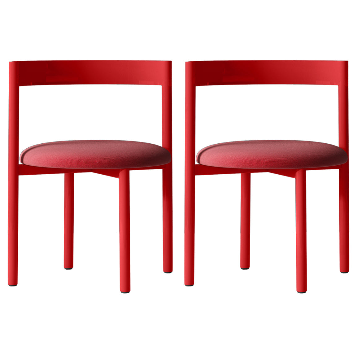 Contemporary Design Armless Open Back Chairs Faux Leather Side Chair Red 2 Piece Set Clearhalo 'Dining Chairs' 'Dining Tables & Seating' 'dining_chair' 'furn' 'furn_dining_chair' 'Furniture' 'furniture_dining_chair' 'Kitchen & Dining Furniture' 4928638
