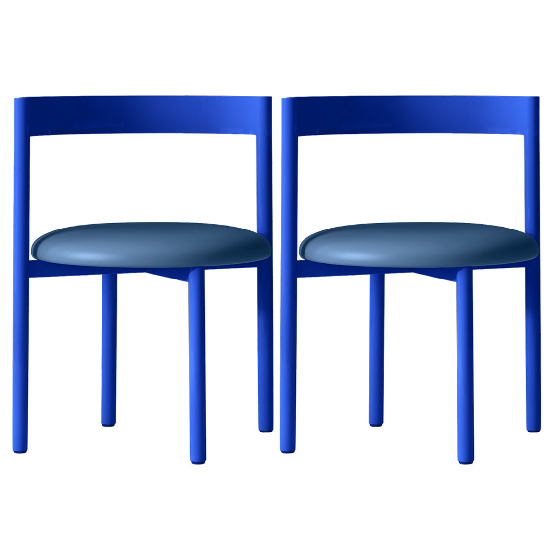 Contemporary Design Armless Open Back Chairs Faux Leather Side Chair Blue 2 Piece Set Clearhalo 'Dining Chairs' 'Dining Tables & Seating' 'dining_chair' 'furn' 'furn_dining_chair' 'Furniture' 'furniture_dining_chair' 'Kitchen & Dining Furniture' 4928640