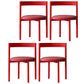 Contemporary Design Armless Open Back Chairs Faux Leather Side Chair Red 4 Piece Set Clearhalo 'Dining Chairs' 'Dining Tables & Seating' 'dining_chair' 'furn' 'furn_dining_chair' 'Furniture' 'furniture_dining_chair' 'Kitchen & Dining Furniture' 4928645