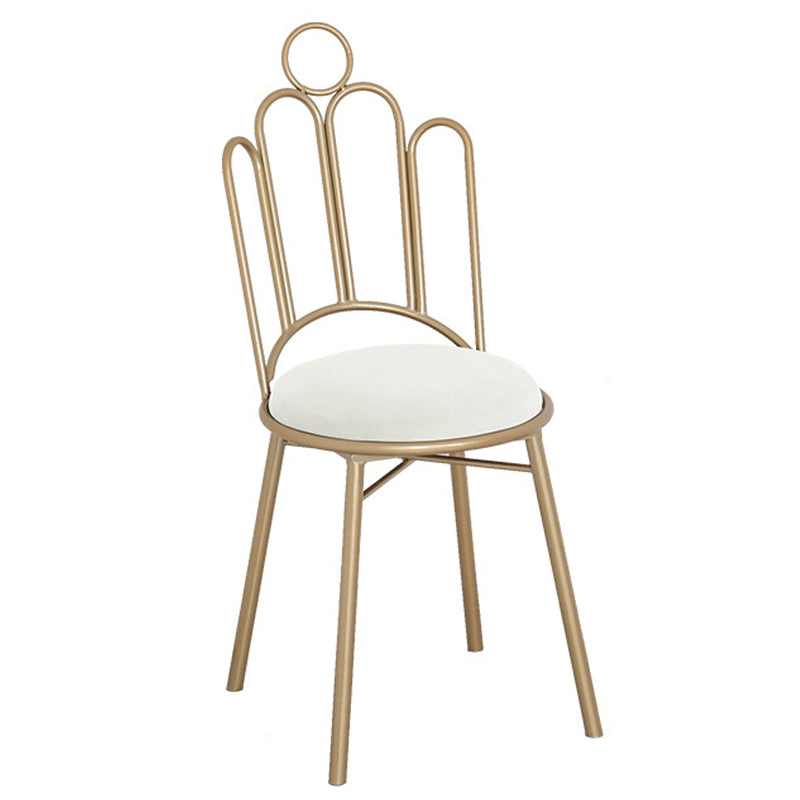 Scandinavian Style Upholstered Armless Dining Chairs Open Back Dining Side Chairs White 1 Piece Clearhalo 'Dining Chairs' 'Dining Tables & Seating' 'dining_chair' 'furn' 'furn_dining_chair' 'Furniture' 'furniture_dining_chair' 'Kitchen & Dining Furniture' 4928651