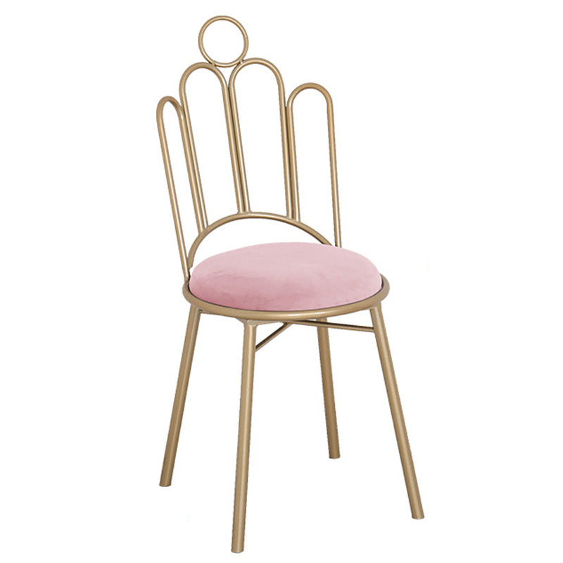 Scandinavian Style Upholstered Armless Dining Chairs Open Back Dining Side Chairs Pink 1 Piece Clearhalo 'Dining Chairs' 'Dining Tables & Seating' 'dining_chair' 'furn' 'furn_dining_chair' 'Furniture' 'furniture_dining_chair' 'Kitchen & Dining Furniture' 4928652