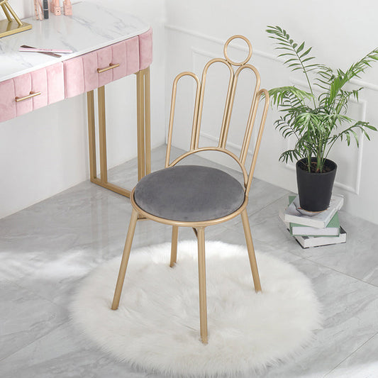 Scandinavian Style Upholstered Armless Dining Chairs Open Back Dining Side Chairs Clearhalo 'Dining Chairs' 'Dining Tables & Seating' 'dining_chair' 'furn' 'furn_dining_chair' 'Furniture' 'furniture_dining_chair' 'Kitchen & Dining Furniture' 4928653