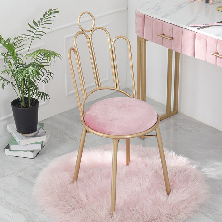 Scandinavian Style Upholstered Armless Dining Chairs Open Back Dining Side Chairs Clearhalo 'Dining Chairs' 'Dining Tables & Seating' 'dining_chair' 'furn' 'furn_dining_chair' 'Furniture' 'furniture_dining_chair' 'Kitchen & Dining Furniture' 4928654