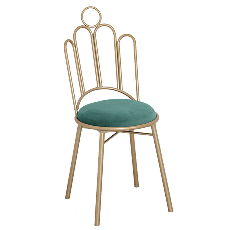 Scandinavian Style Upholstered Armless Dining Chairs Open Back Dining Side Chairs Green 1 Piece Clearhalo 'Dining Chairs' 'Dining Tables & Seating' 'dining_chair' 'furn' 'furn_dining_chair' 'Furniture' 'furniture_dining_chair' 'Kitchen & Dining Furniture' 4928655
