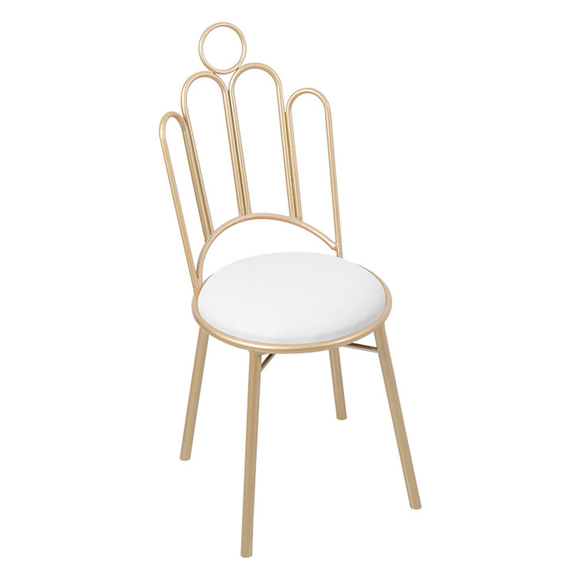Scandinavian Style Upholstered Armless Dining Chairs Open Back Dining Side Chairs Gloss White 1 Piece Clearhalo 'Dining Chairs' 'Dining Tables & Seating' 'dining_chair' 'furn' 'furn_dining_chair' 'Furniture' 'furniture_dining_chair' 'Kitchen & Dining Furniture' 4928657